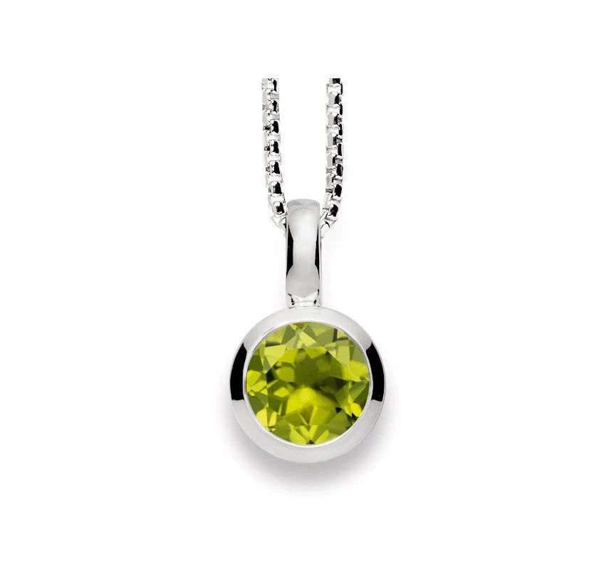 Sterling sølv Vedhæng blank, peridot 1.30ct
