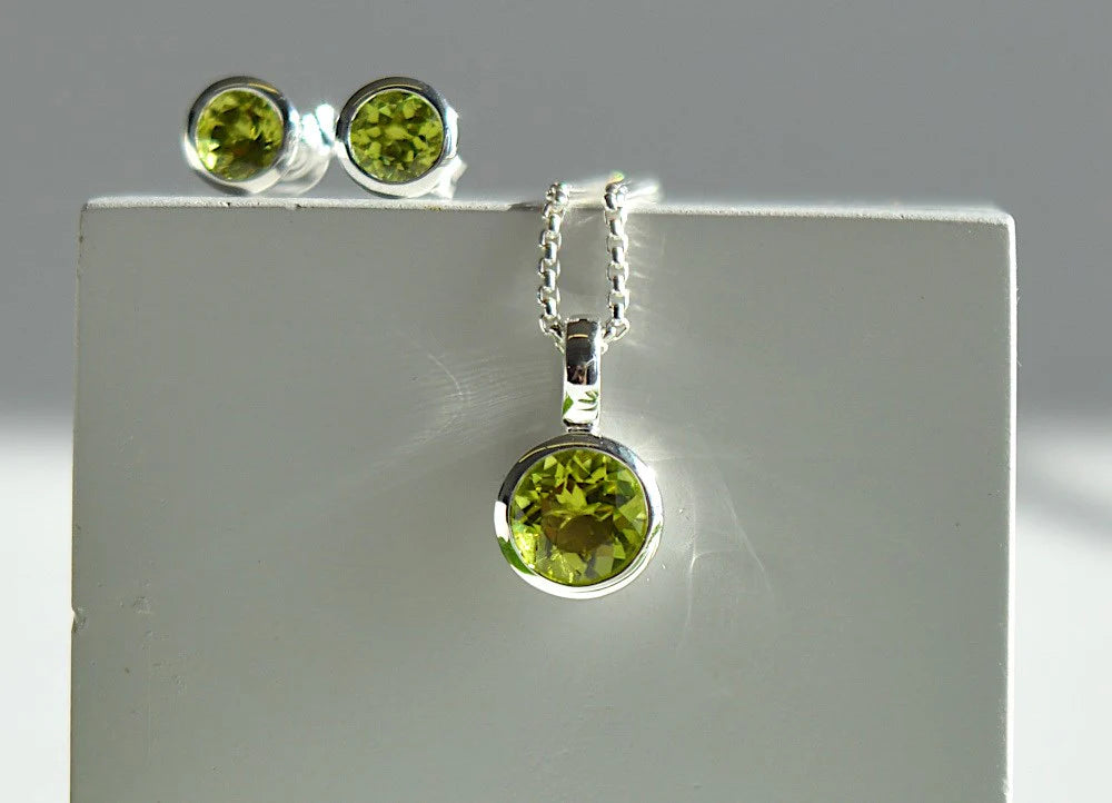 Sterling sølv Vedhæng blank, peridot 1.30ct