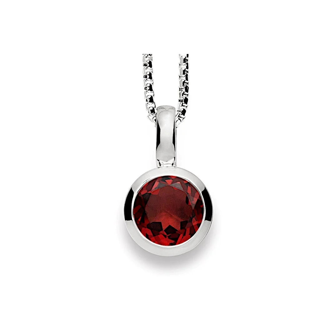 Sterling sølv Vedhæng blank, Granat 1,40ct