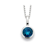 Sterling sølv Vedhæng blank, topas London Blue 1,2ct