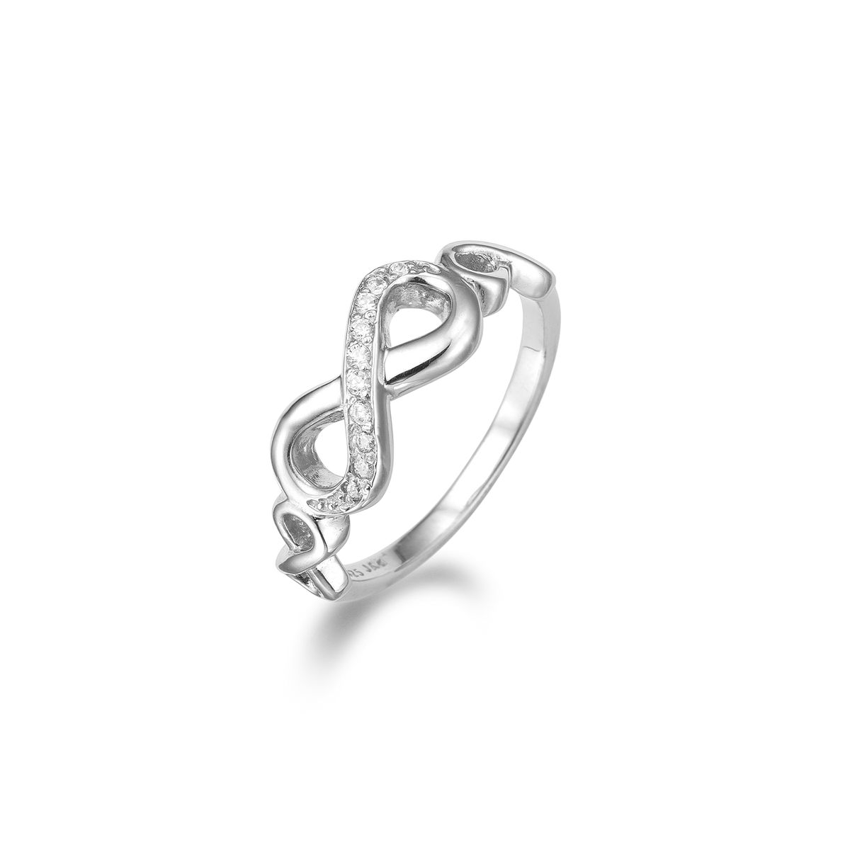 RHOD. SØLV RING M/SY.ZIRCONIA