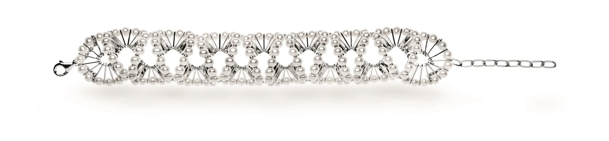 Sterling sølv armbånd rho. mat, kulturperle 52.48CT