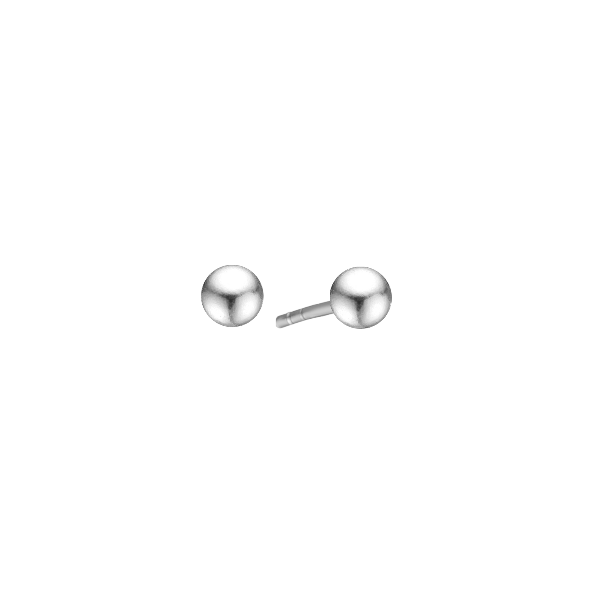 RHOD. SØLV ØRESTIK 6MM KUGLE