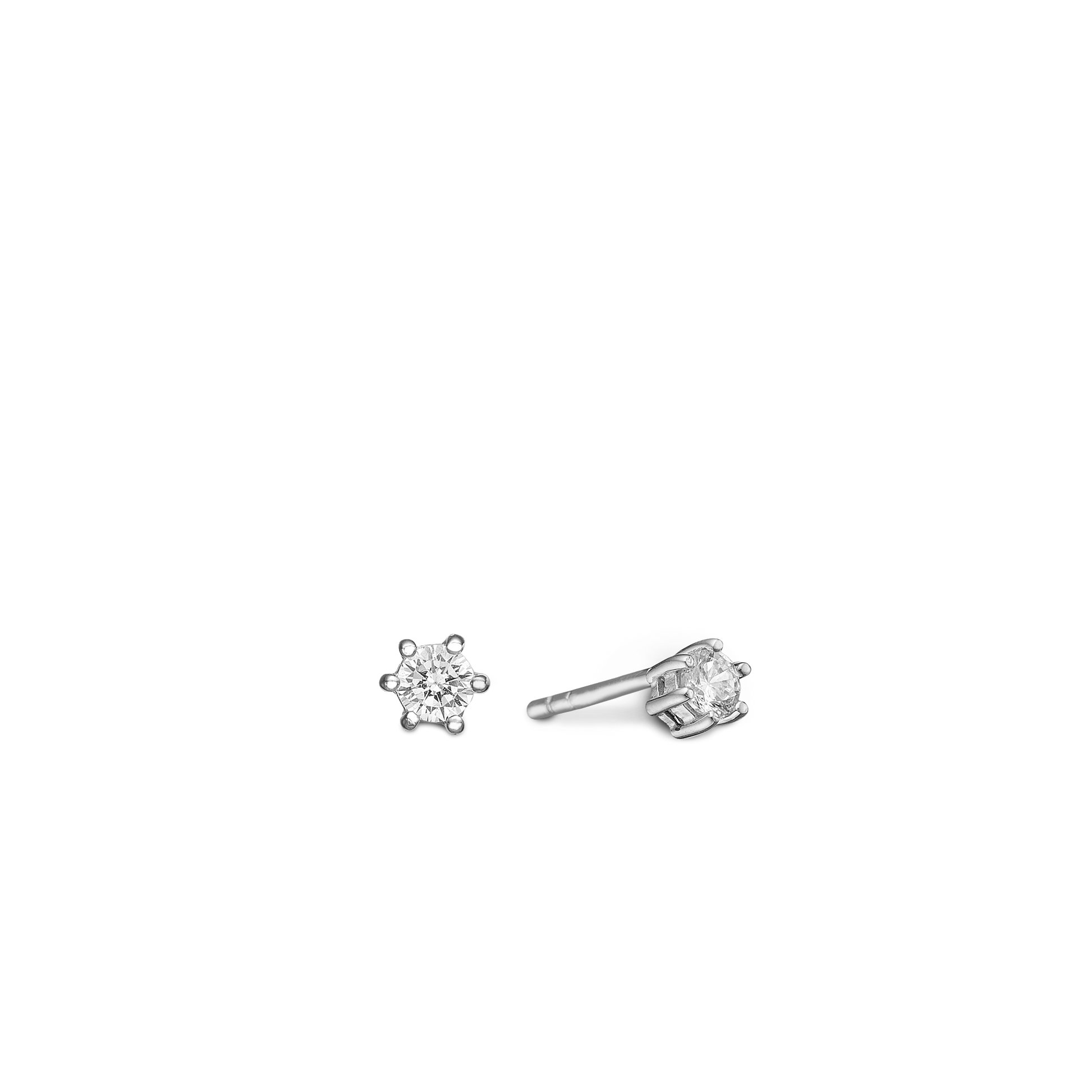 RHOD. SØLV ØRESTIK M/SY.ZIRCONIA 4,5MM