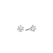 RHOD. SØLV ØRESTIK M/SY.ZIRCONIA 6 MM