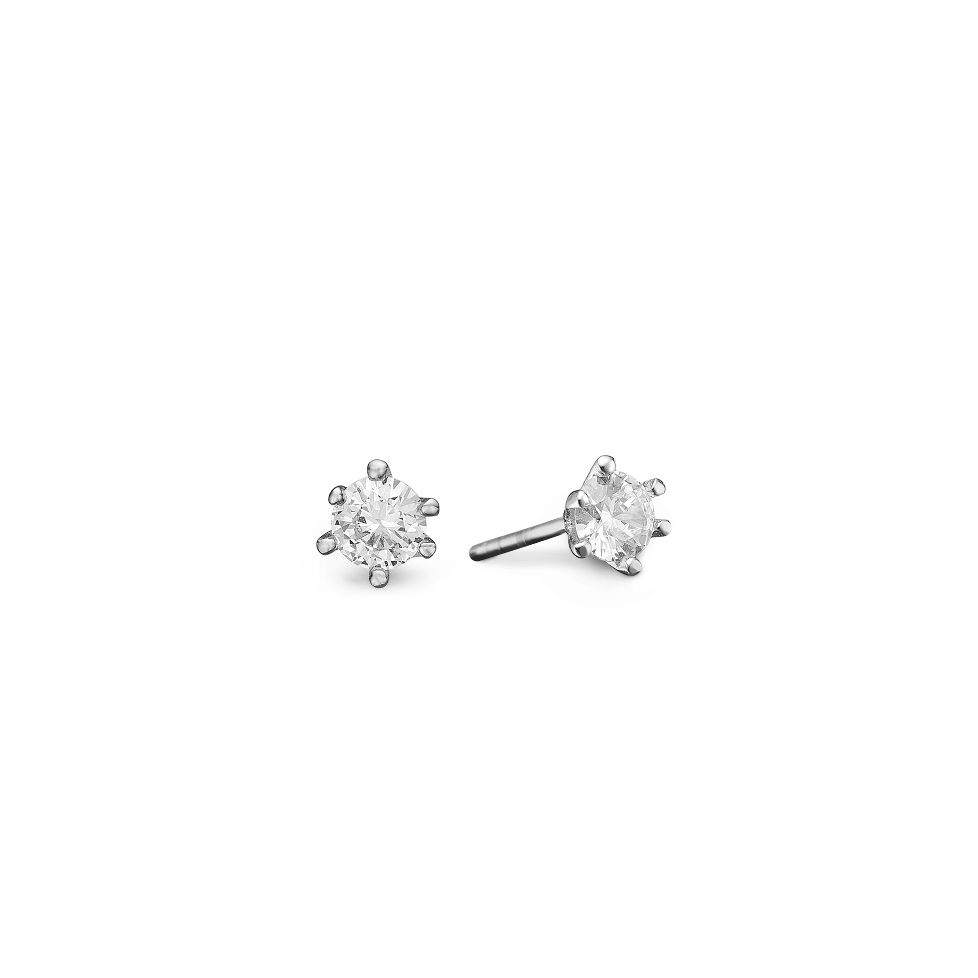RHOD. SØLV ØRESTIK M/SY.ZIRCONIA 6 MM