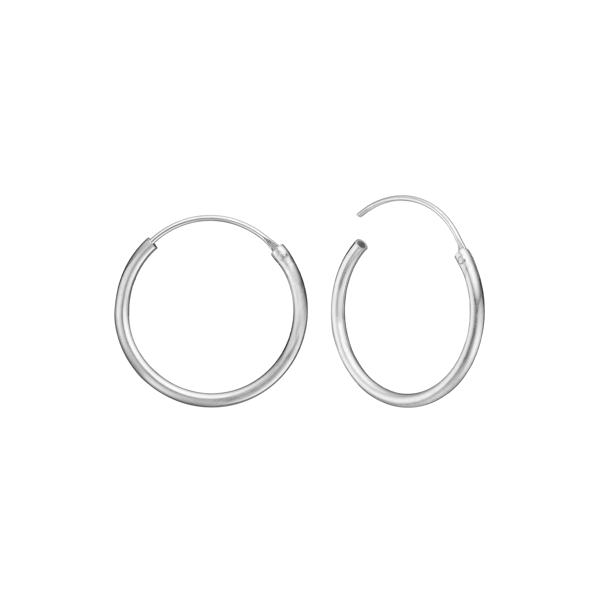 RHOD. SØLV CREOL 19MM, TRÅD 1,5 MM M/VIP