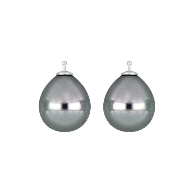 Mallorca perle dråbe farve93 m/rh sølv - par