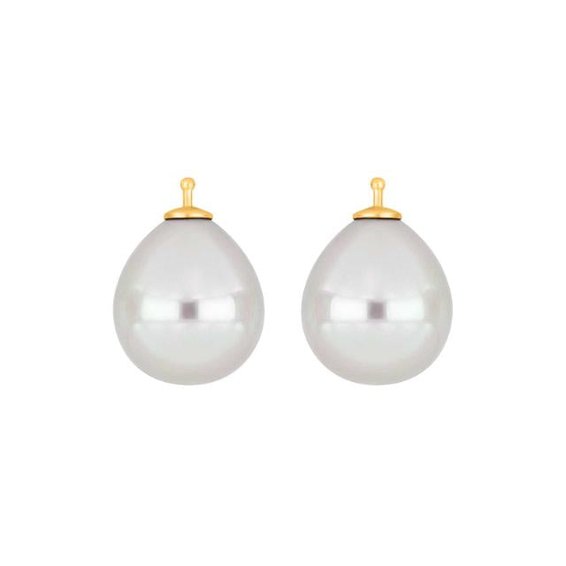 Mallorca perle dråbe farve07 m/fg sølv - par