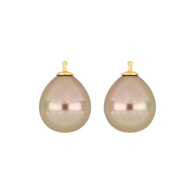 Mallorca perle dråbe farve73 m/fg sølv - par