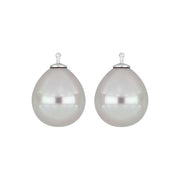 Mallorca perle dråbe farve07 m/rh sølv - par
