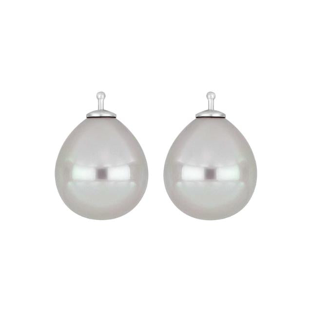 Mallorca perle dråbe farve07 m/rh sølv - par
