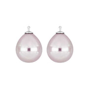 Mallorca perle dråbe farve11 m/rh sølv - par
