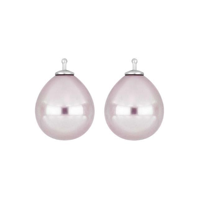 Mallorca perle dråbe farve11 m/rh sølv - par
