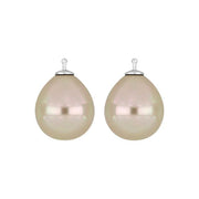 Mallorca perle dråbe farve73 m/rh sølv - par