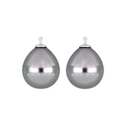 Mallorca perle dråbe farve93 m/rh sølv - par