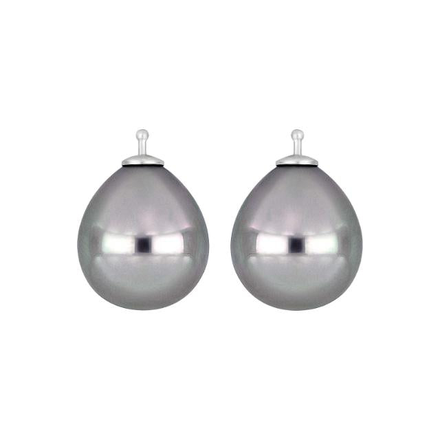 Mallorca perle dråbe farve93 m/rh sølv - par