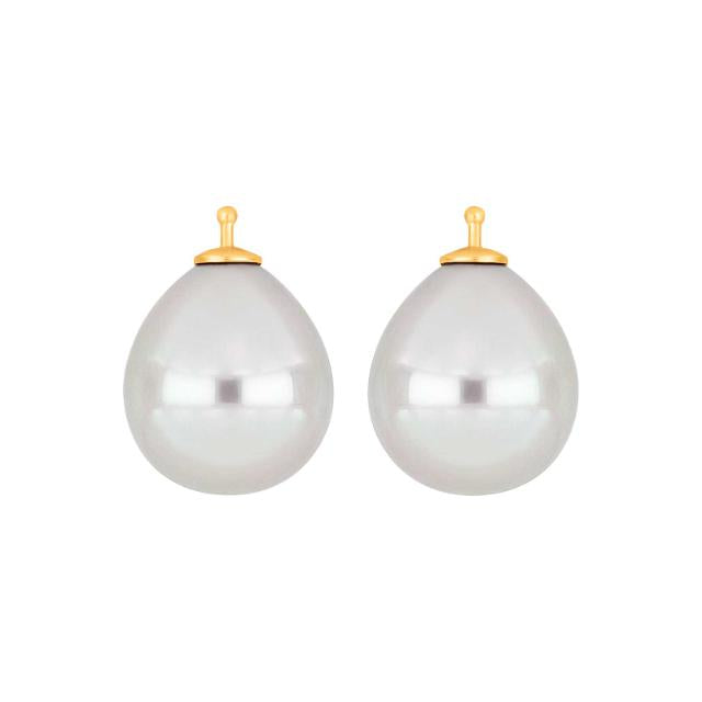 Mallorca perle dråbe farve07 m/fg sølv - par