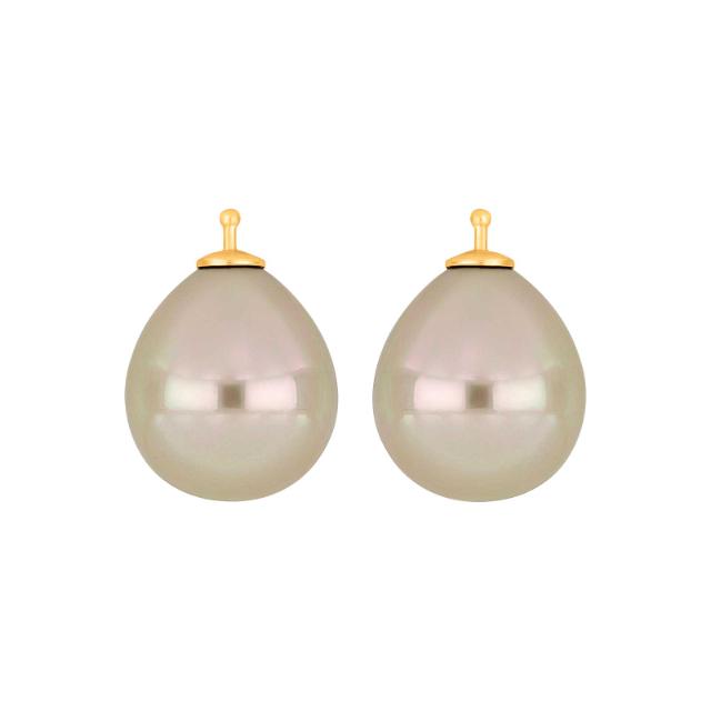 Mallorca perle dråbe farve73 m/fg sølv - par