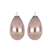 Mallorca perle dråbe farve13 m/rh sølv - par