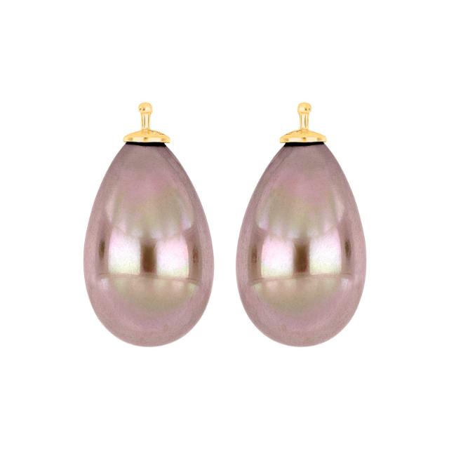 Mallorca perle dråbe farve13 m/fg sølv - par