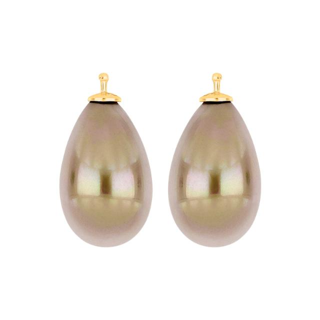 Mallorca perle dråbe farve73 m/fg sølv - par