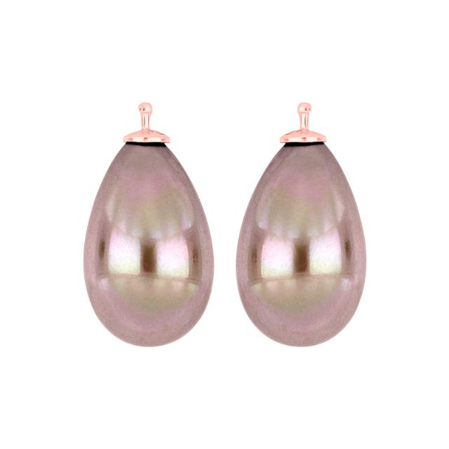 Mallorca perle dråbe farve13 m/rfg sølv - par