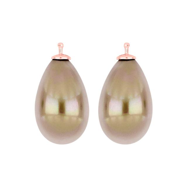 Mallorca perle dråbe farve73 m/rfg sølv - par