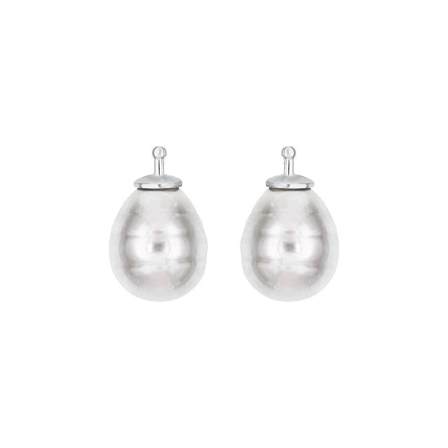 Mallorca perle barok farve07 m/rh sølv - par