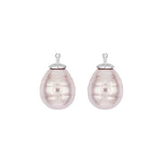 Mallorca perle barok farve11 m/rh sølv - par