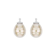 Mallorca perle barok farve73 m/rh sølv - par