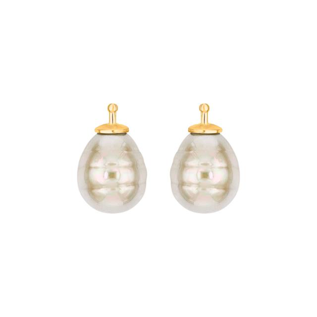 Mallorca perle barok farve73 m/fg sølv - par