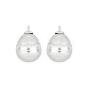 Mallorca perle barok farve07 m/rh sølv - par
