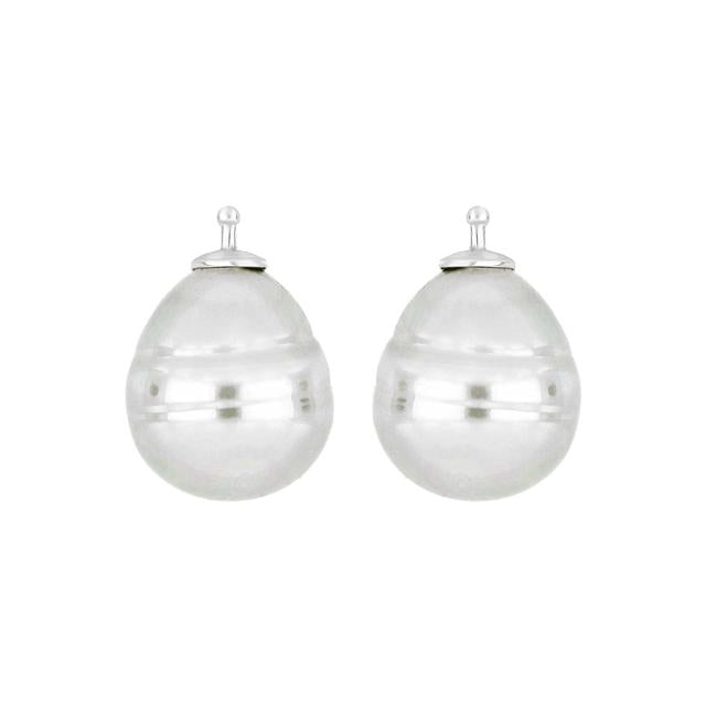 Mallorca perle barok farve07 m/rh sølv - par
