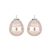 Mallorca perle barok farve11 m/rh sølv - par