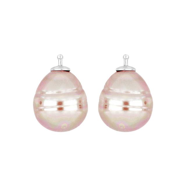 Mallorca perle barok farve11 m/rh sølv - par