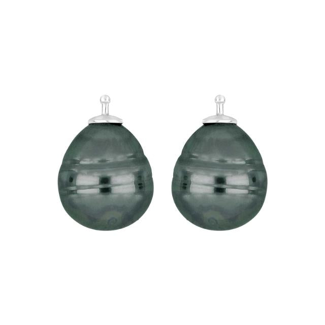 Mallorca perle barok farve13 m/rh sølv - par
