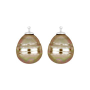 Mallorca perle barok farve13 m/rh sølv - par
