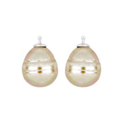 Mallorca perle barok farve13 m/rh sølv - par
