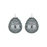 Mallorca perle barok farve13 m/rh sølv - par
