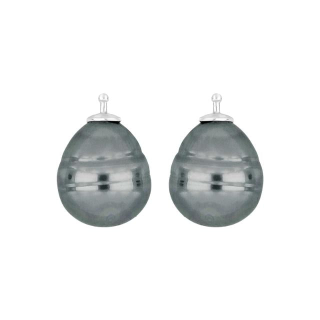 Mallorca perle barok farve13 m/rh sølv - par
