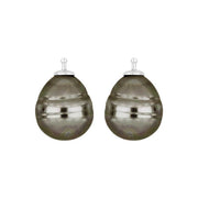 Mallorca perle barok farve13 m/rh sølv - par
