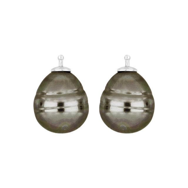 Mallorca perle barok farve13 m/rh sølv - par
