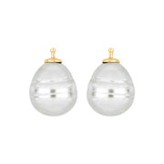 Mallorca perle barok farve13 m/rh sølv - par
