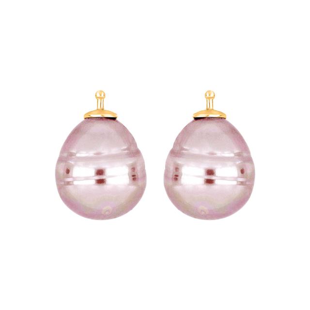 Mallorca perle barok farve13 m/rh sølv - par
