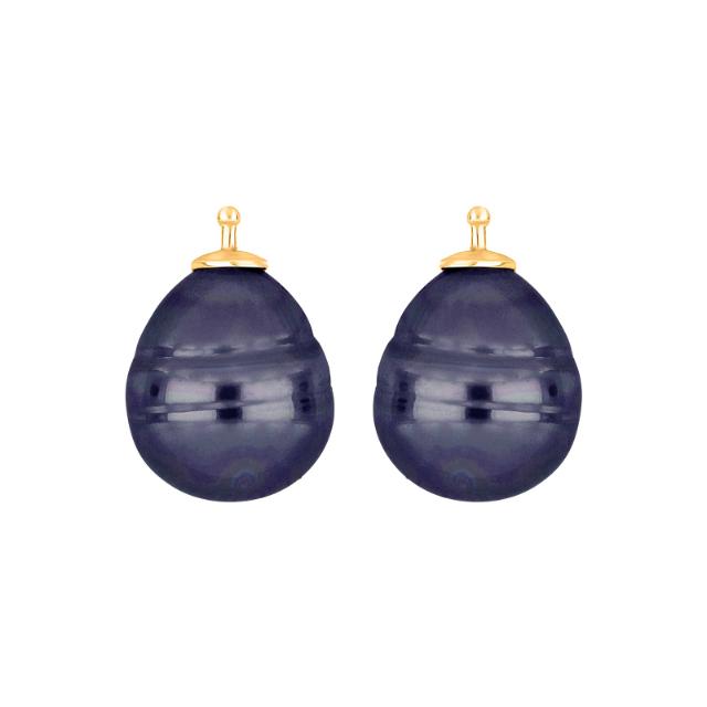 Mallorca perle barok farve13 m/rh sølv - par
