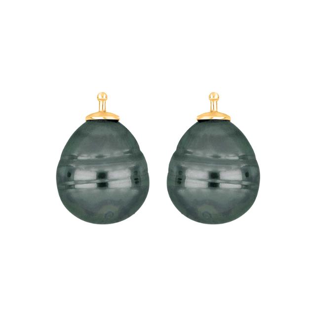 Mallorca perle barok farve13 m/rh sølv - par
