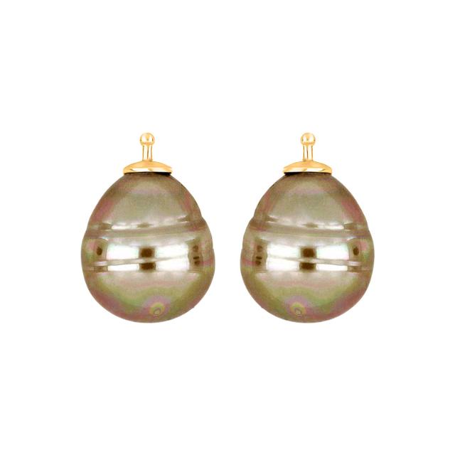 Mallorca perle barok farve13 m/rh sølv - par
