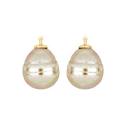 Mallorca perle barok farve13 m/rh sølv - par
