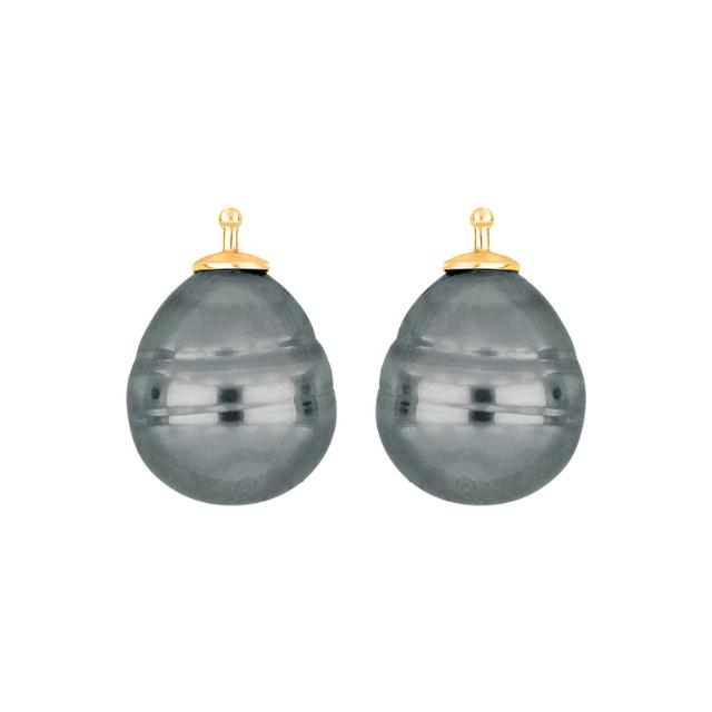 Mallorca perle barok farve13 m/rh sølv - par
